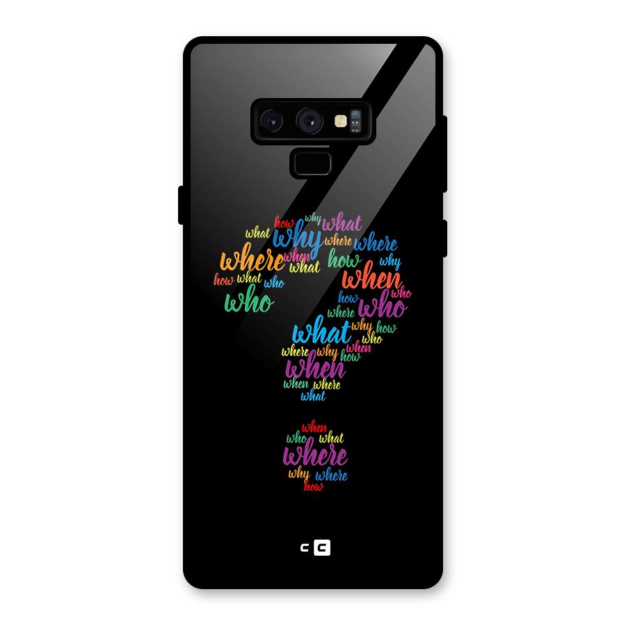 Why When Where How Glass Back Case for Galaxy Note 9