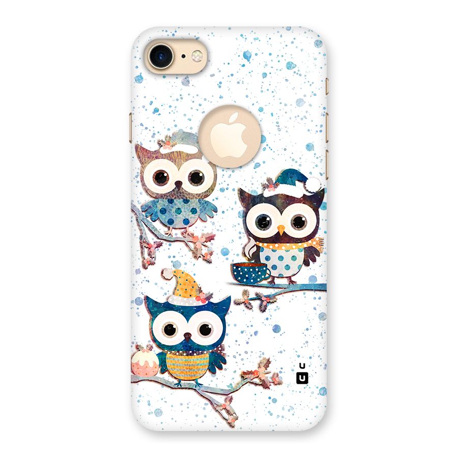 Winter Owls Back Case for iPhone 7 Logo Cut