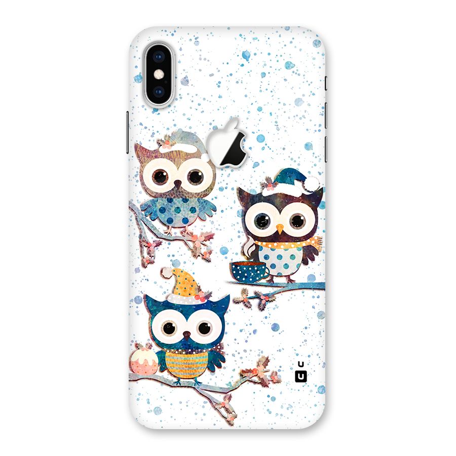 Winter Owls Back Case for iPhone XS Max Apple Cut