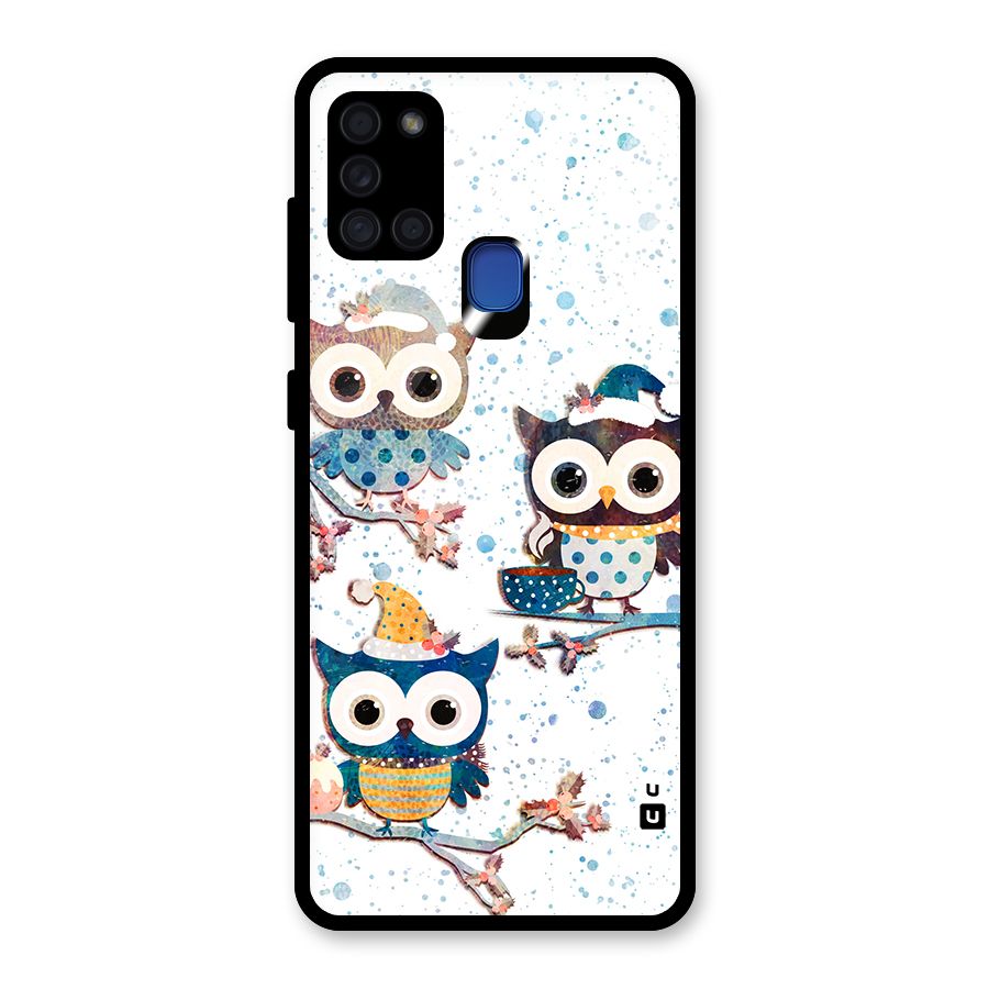 Winter Owls Glass Back Case for Galaxy A21s