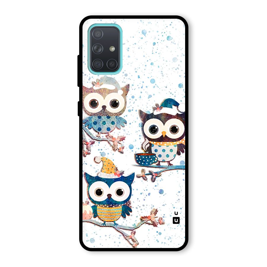 Winter Owls Glass Back Case for Galaxy A71