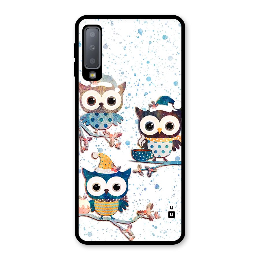 Winter Owls Glass Back Case for Galaxy A7 (2018)