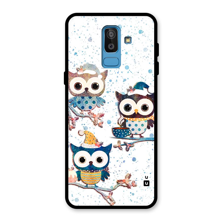 Winter Owls Glass Back Case for Galaxy J8