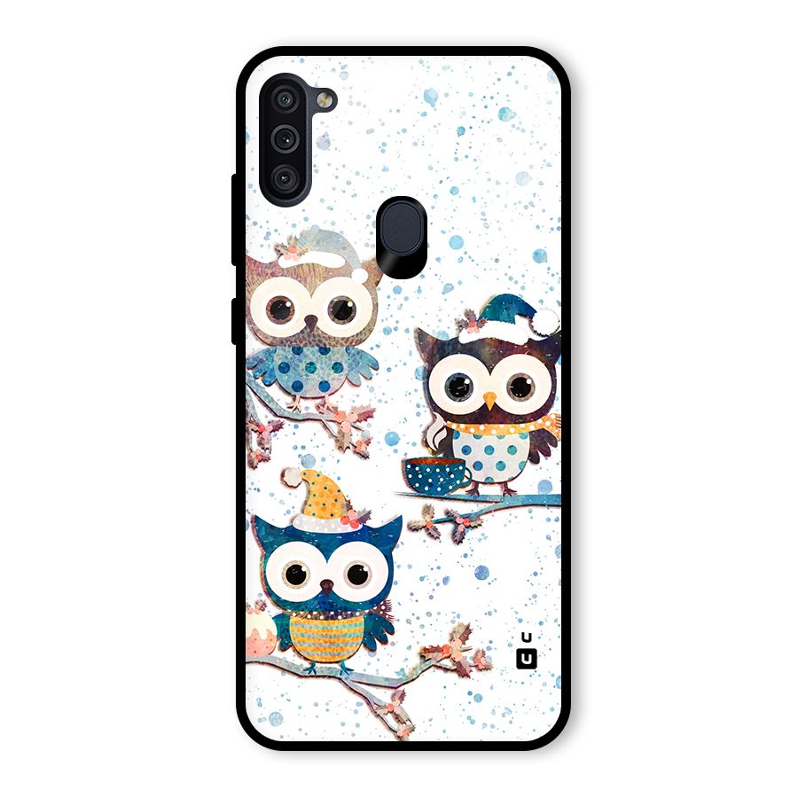 Winter Owls Glass Back Case for Galaxy M11