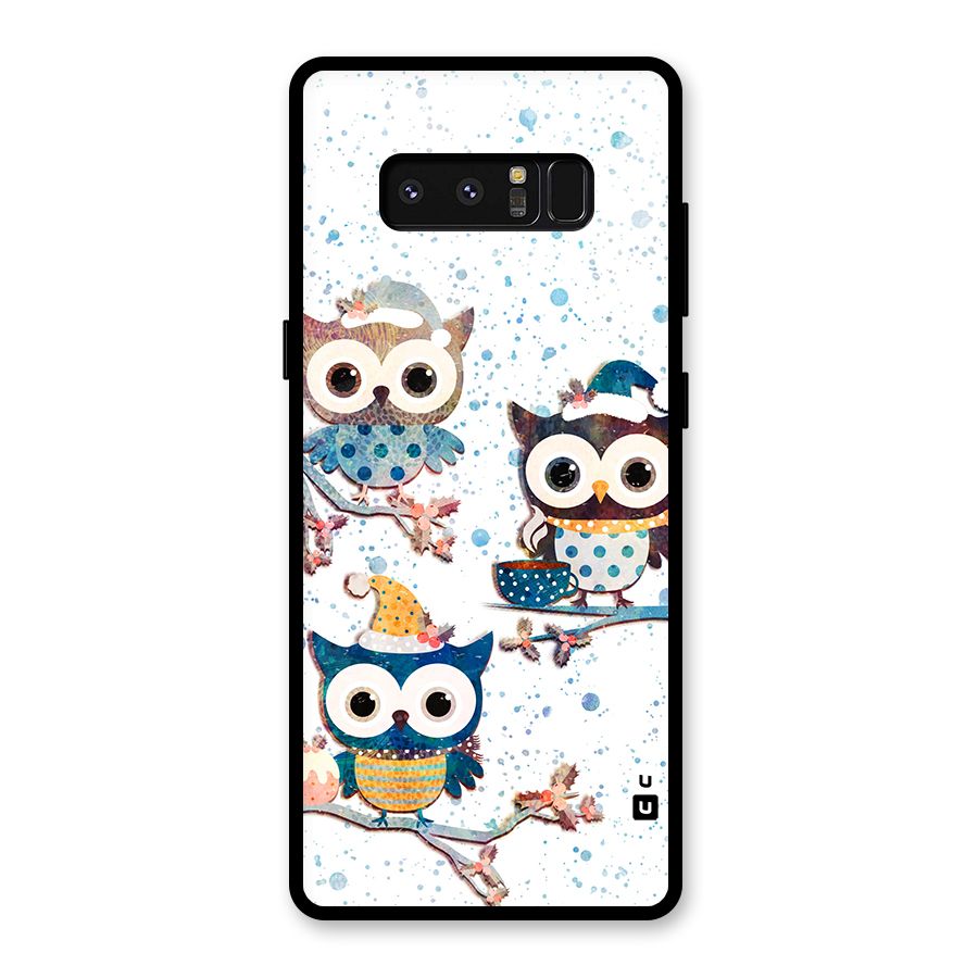 Winter Owls Glass Back Case for Galaxy Note 8