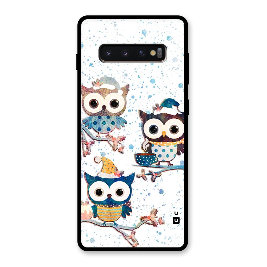 Winter Owls Glass Back Case for Galaxy S10 Plus