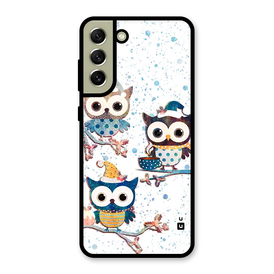 Winter Owls Glass Back Case for Galaxy S21 FE 5G
