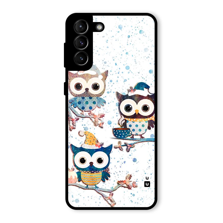Winter Owls Glass Back Case for Galaxy S21 Plus