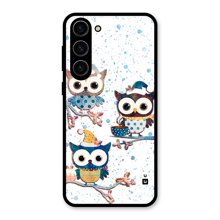 Winter Owls Glass Back Case for Galaxy S23 Plus