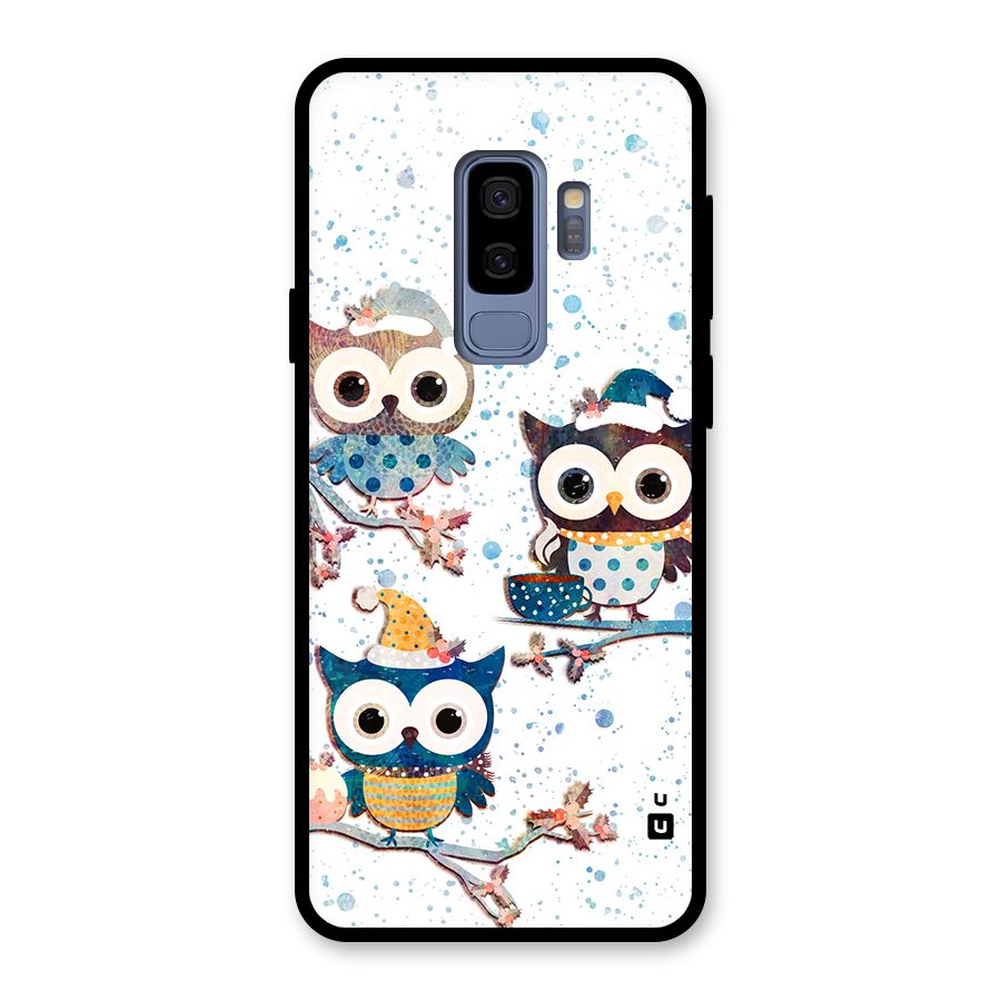 Winter Owls Glass Back Case for Galaxy S9 Plus