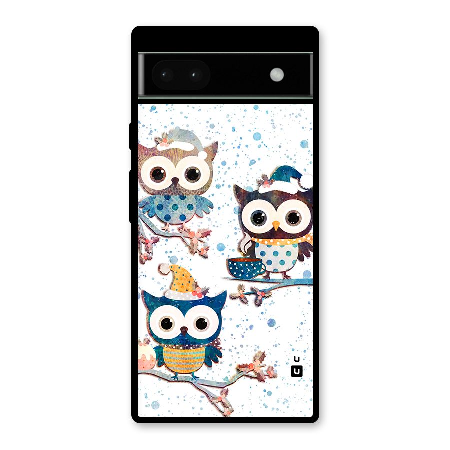 Winter Owls Glass Back Case for Google Pixel 6a