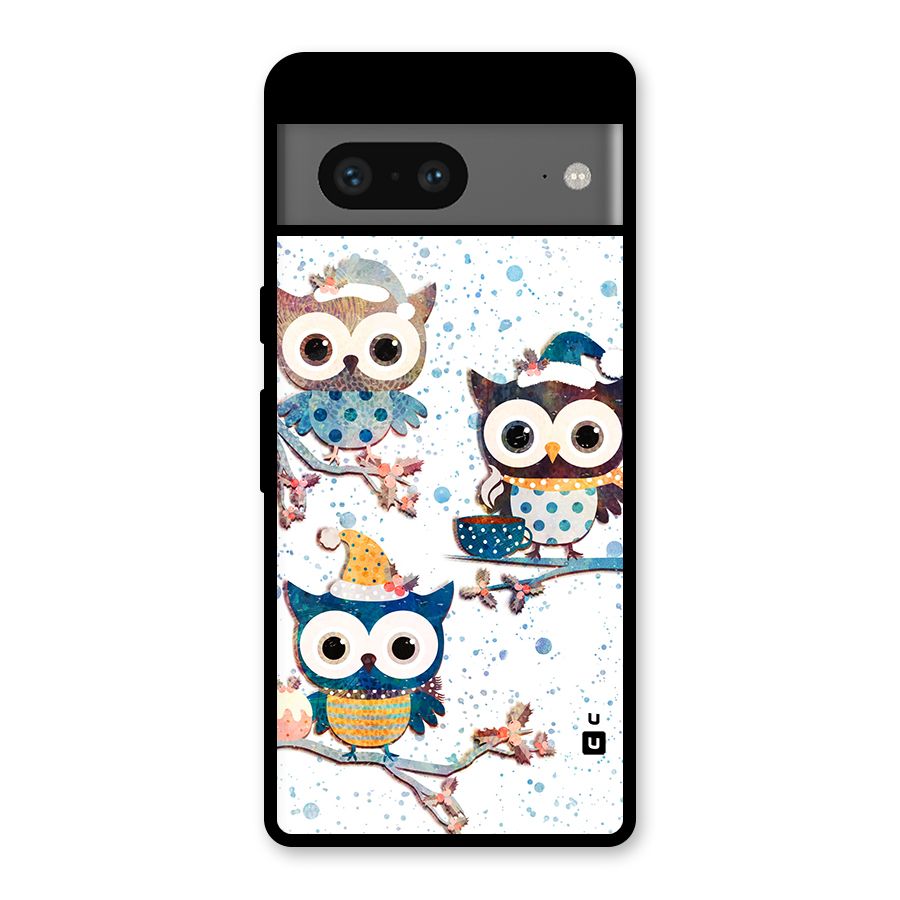 Winter Owls Glass Back Case for Google Pixel 7