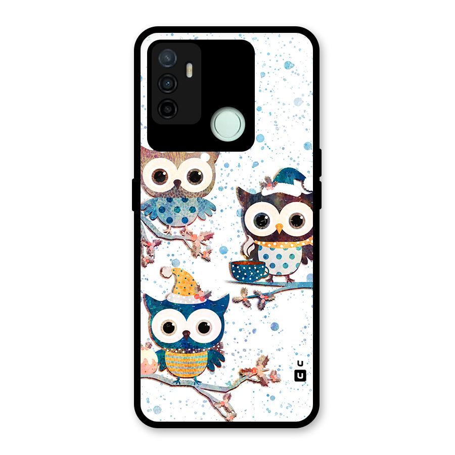 Winter Owls Glass Back Case for Oppo A53