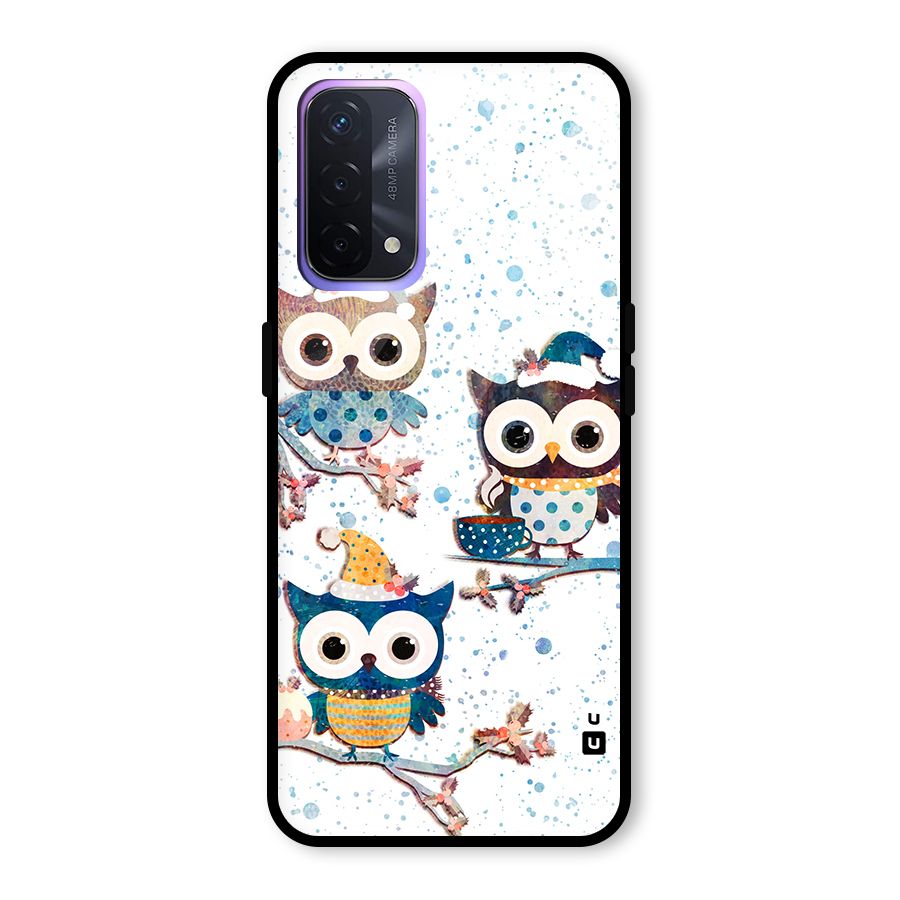 Winter Owls Glass Back Case for Oppo A74 5G