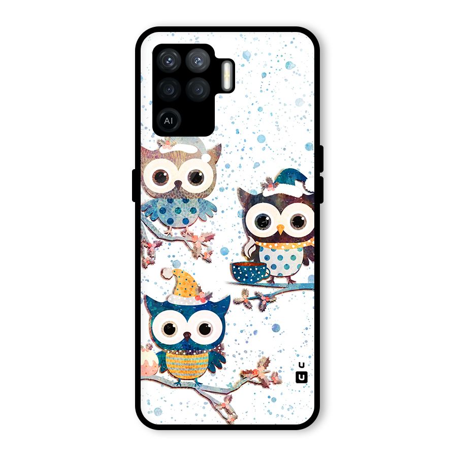 Winter Owls Glass Back Case for Oppo F19 Pro