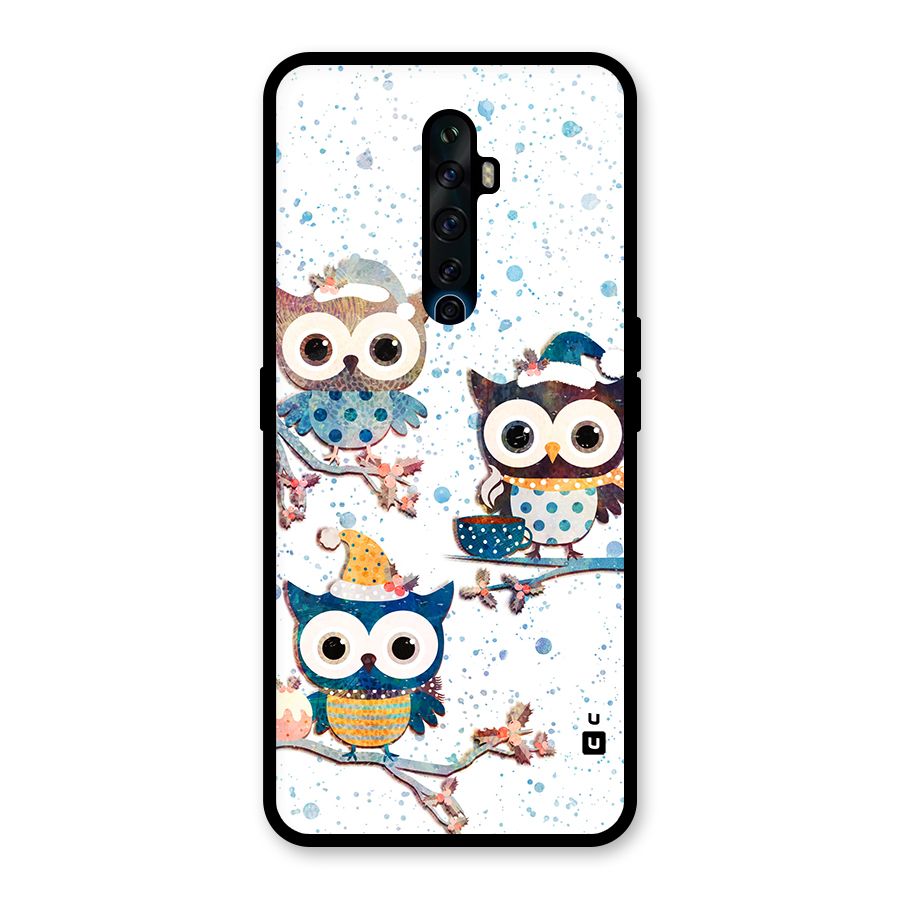 Winter Owls Glass Back Case for Oppo Reno2 F