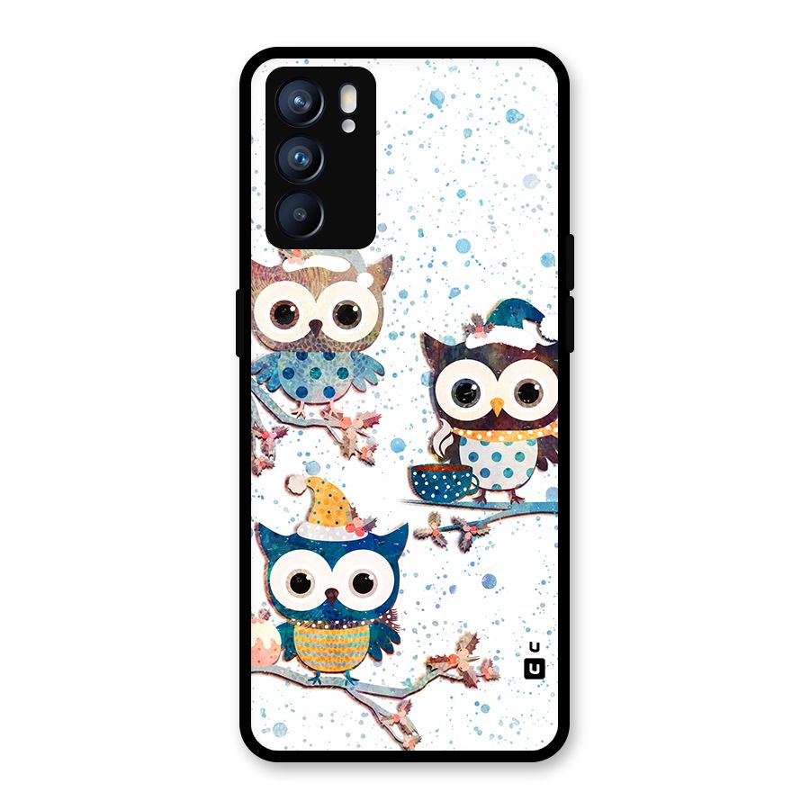 Winter Owls Glass Back Case for Oppo Reno6 5G