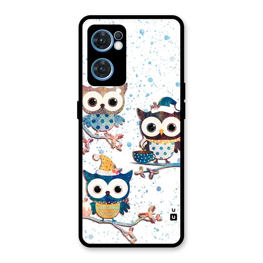 Winter Owls Glass Back Case for Oppo Reno7 5G