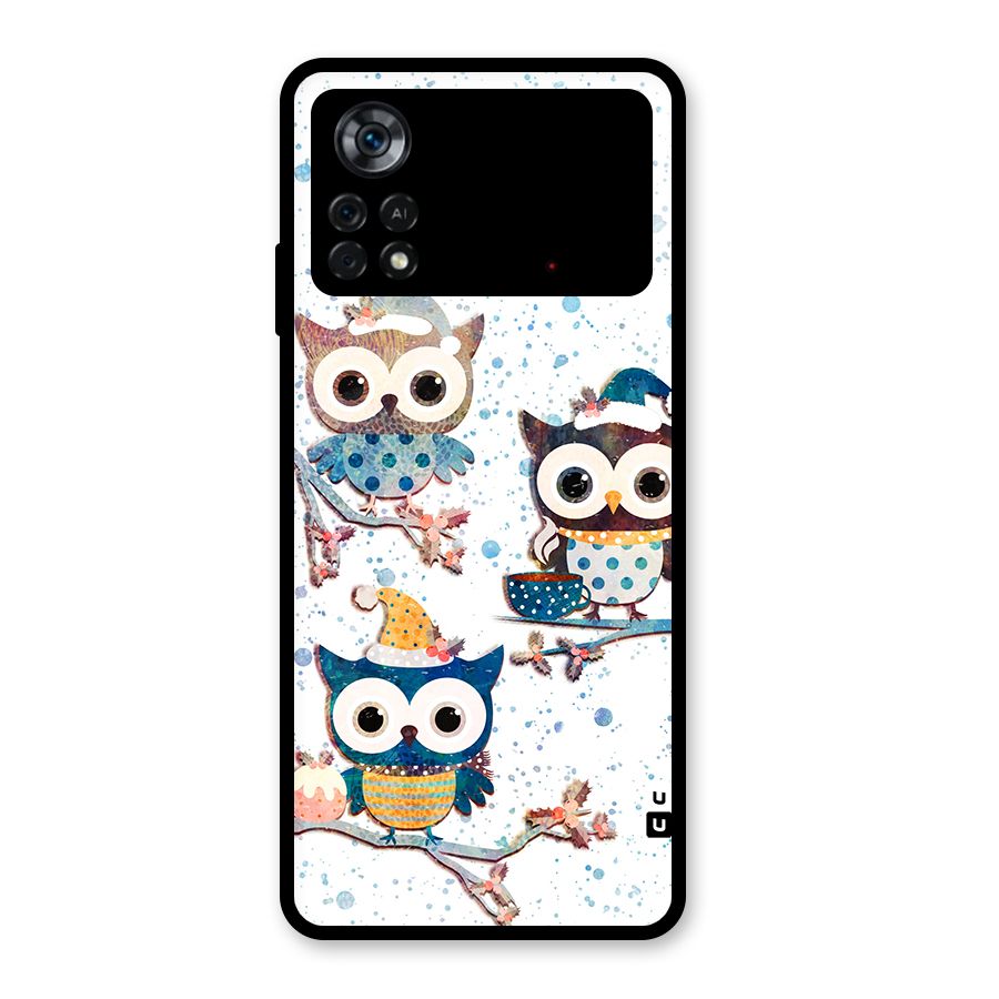 Winter Owls Glass Back Case for Poco X4 Pro 5G