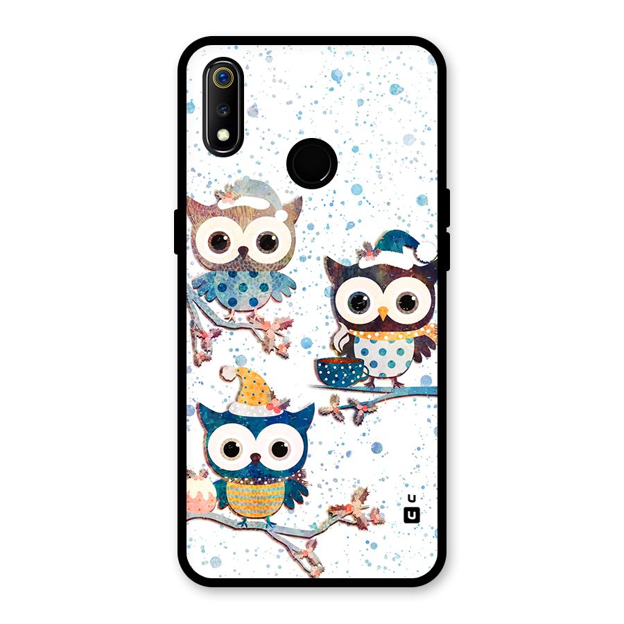 Winter Owls Glass Back Case for Realme 3i