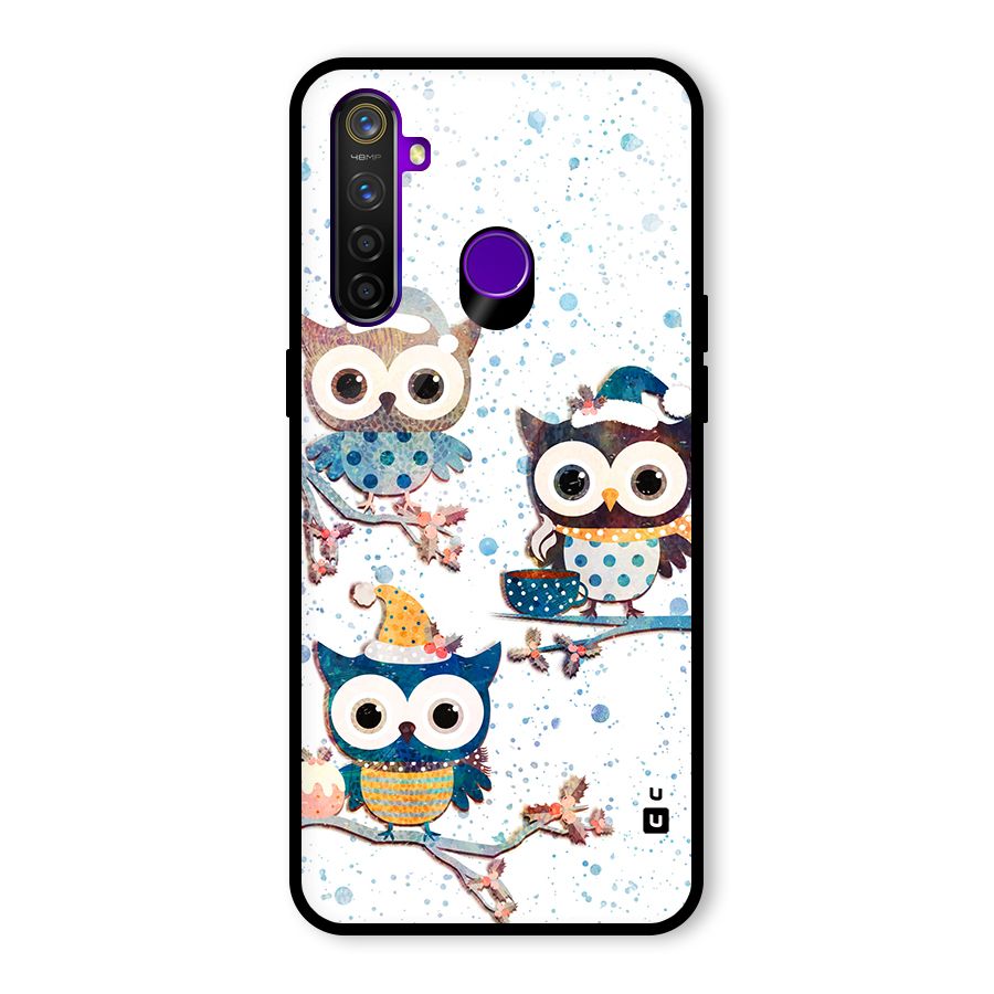Winter Owls Glass Back Case for Realme 5 Pro