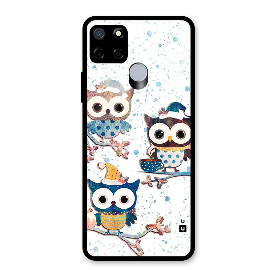 Winter Owls Glass Back Case for Realme C15