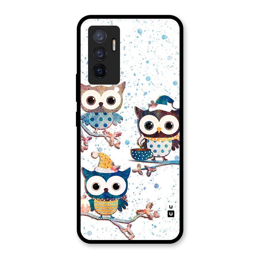 Winter Owls Glass Back Case for Vivo V23e