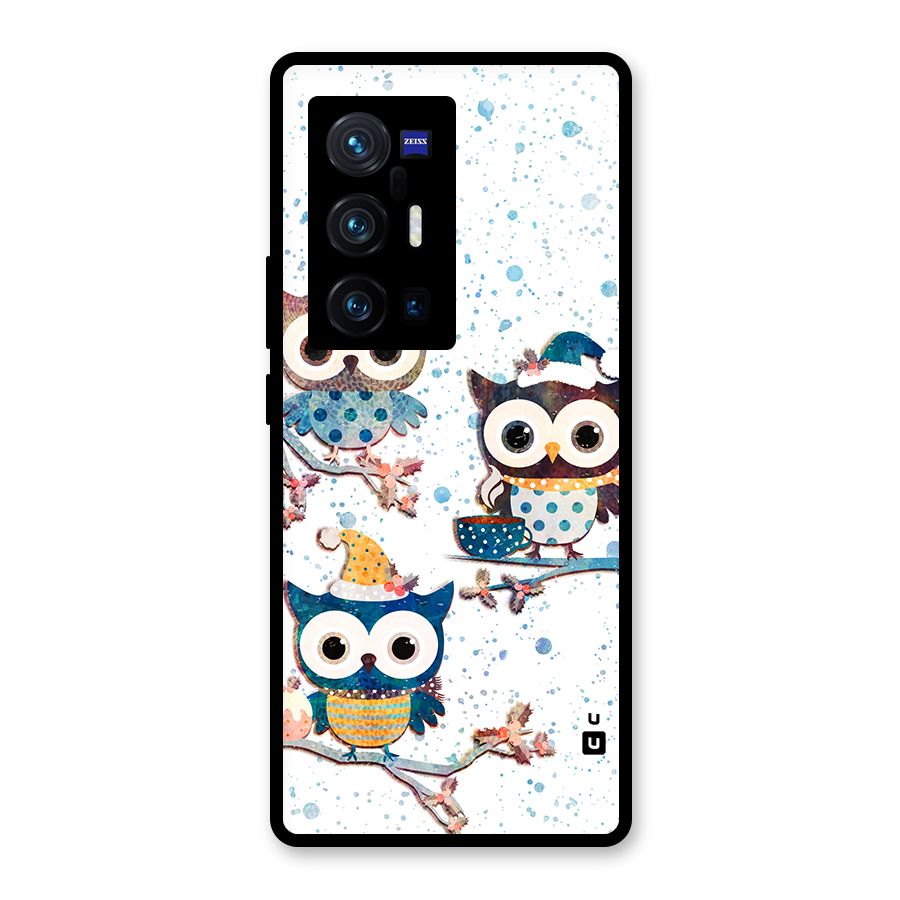 Winter Owls Glass Back Case for Vivo X70 Pro Plus