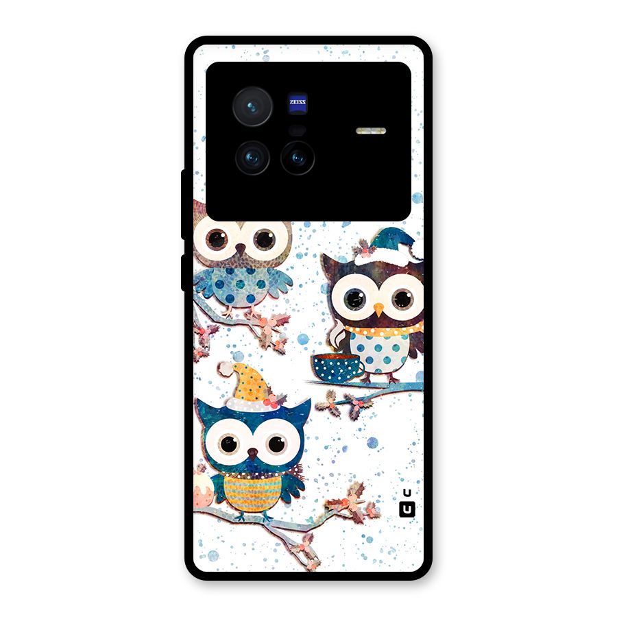 Winter Owls Glass Back Case for Vivo X80