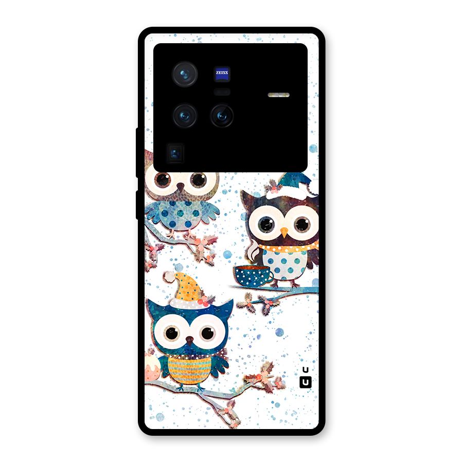 Winter Owls Glass Back Case for Vivo X80 Pro