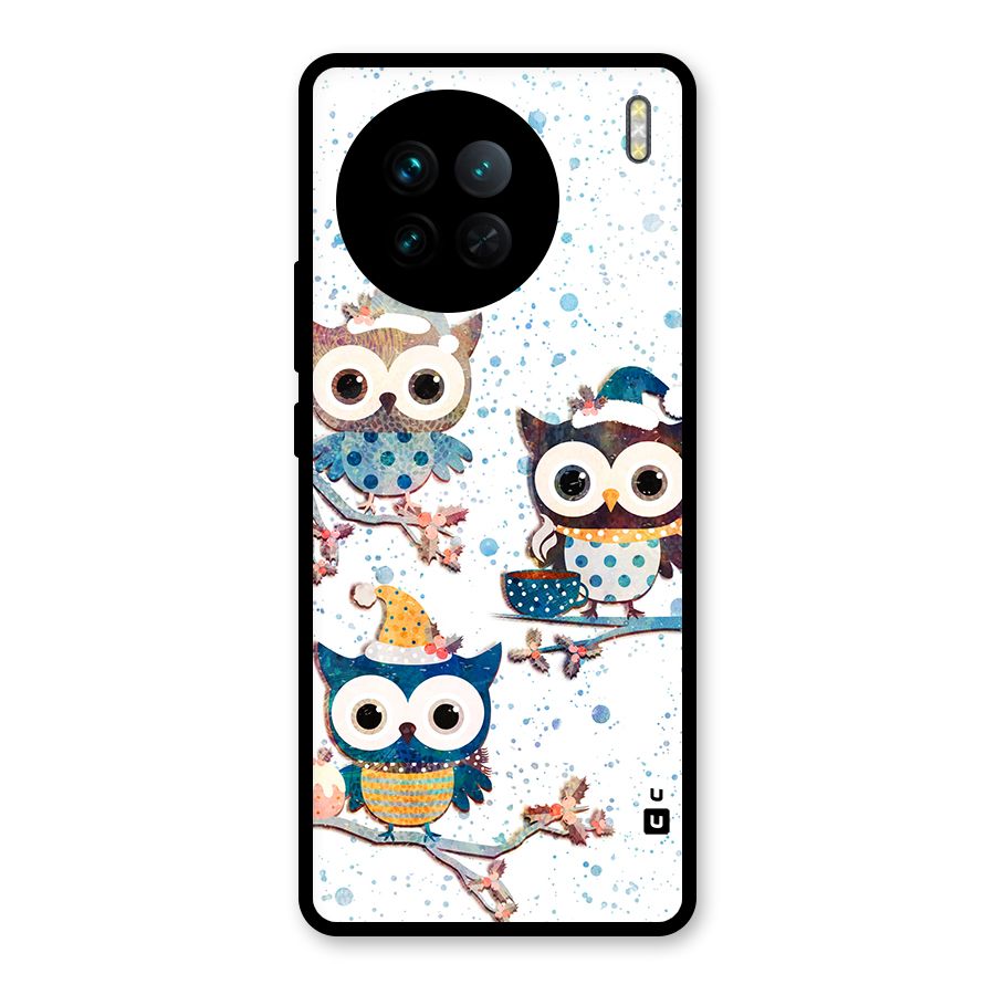 Winter Owls Glass Back Case for Vivo X90