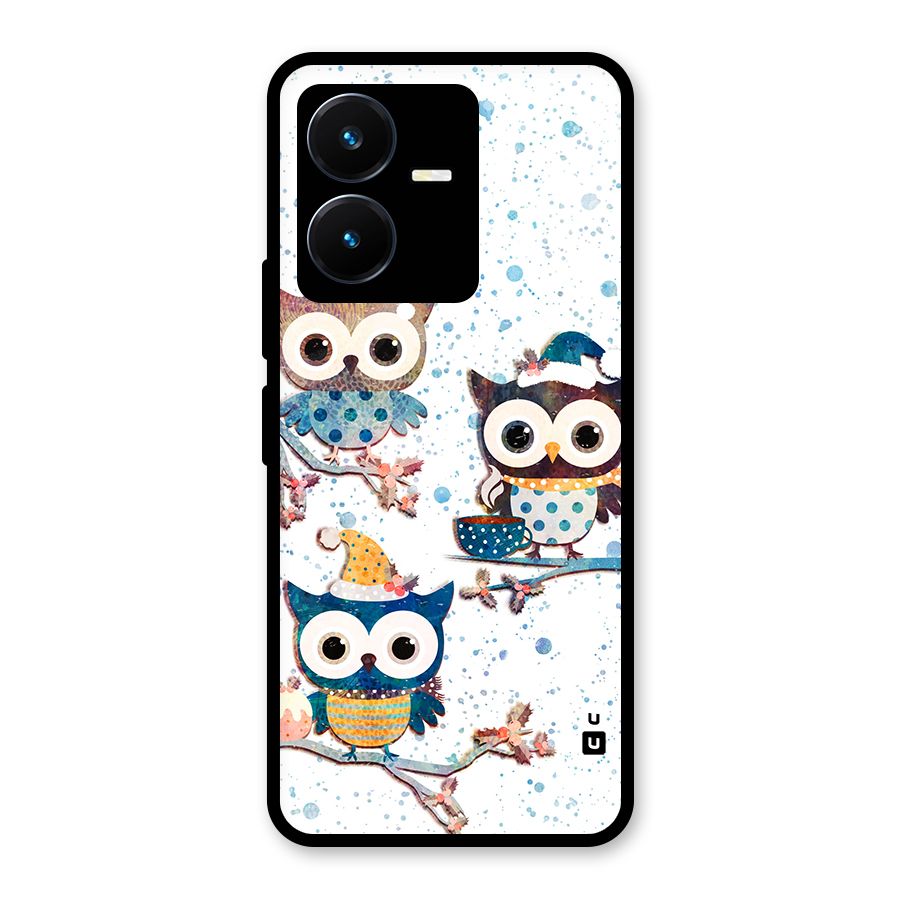 Winter Owls Glass Back Case for Vivo Y22