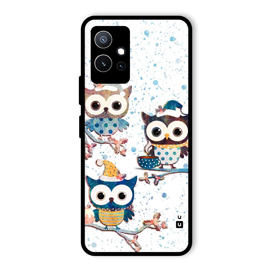 Winter Owls Glass Back Case for Vivo Y75 5G