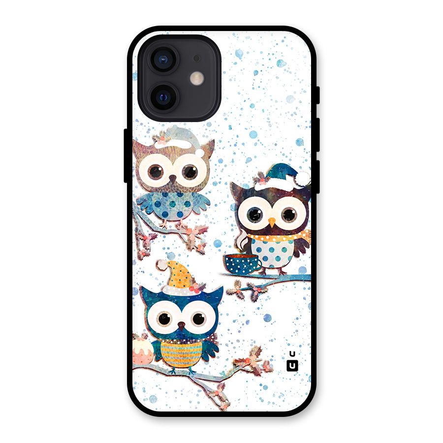 Winter Owls Glass Back Case for iPhone 12