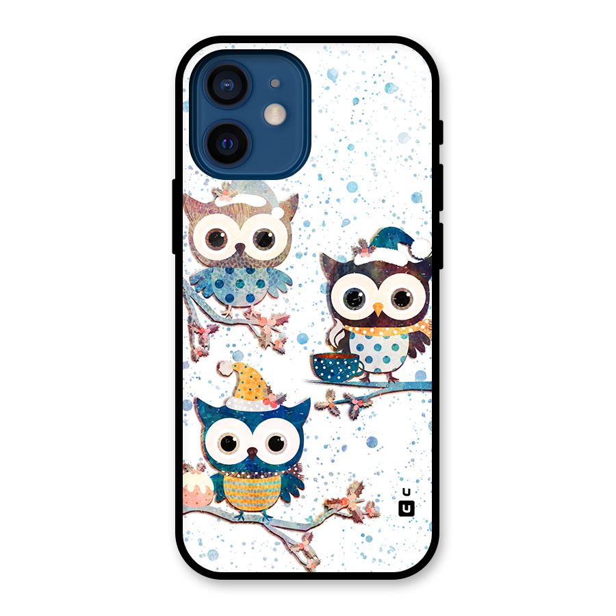 Winter Owls Glass Back Case for iPhone 12 Mini