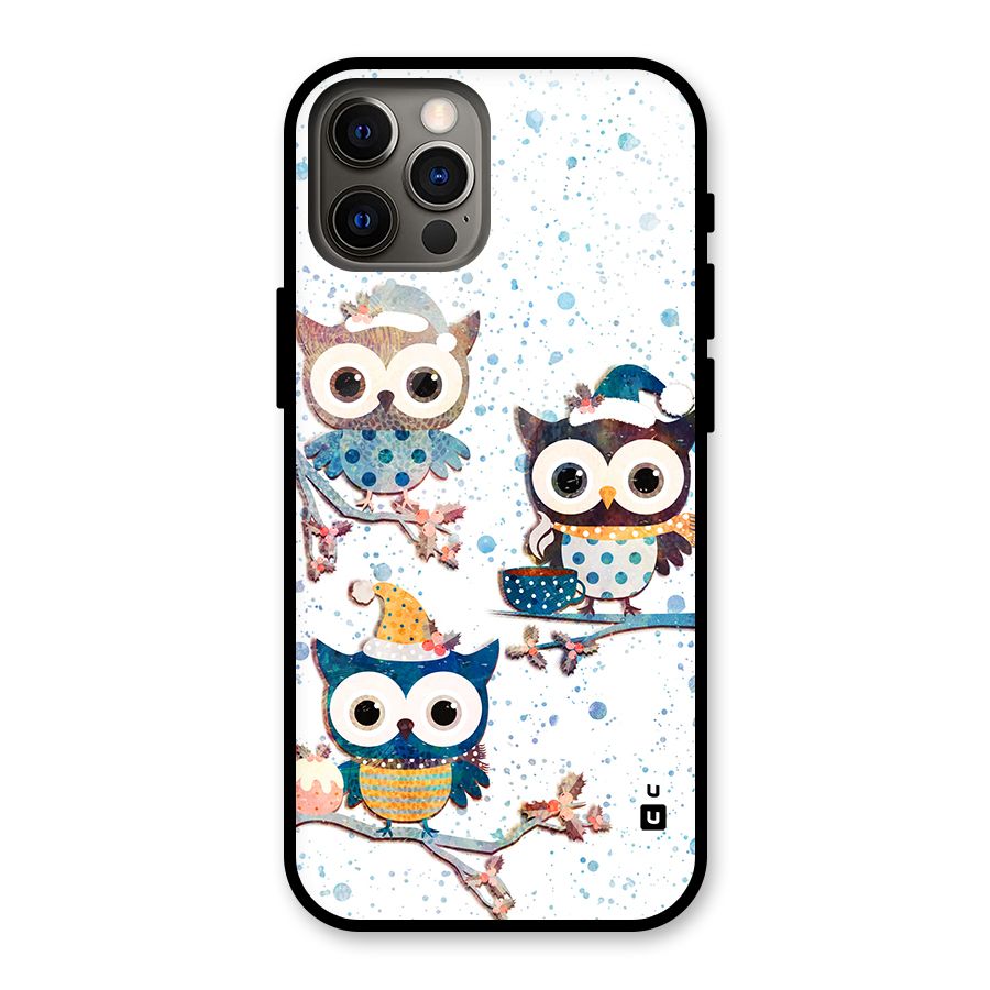 Winter Owls Glass Back Case for iPhone 12 Pro