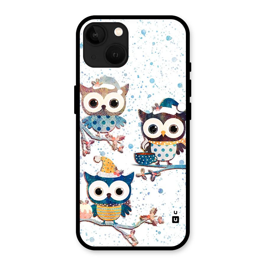 Winter Owls Glass Back Case for iPhone 13