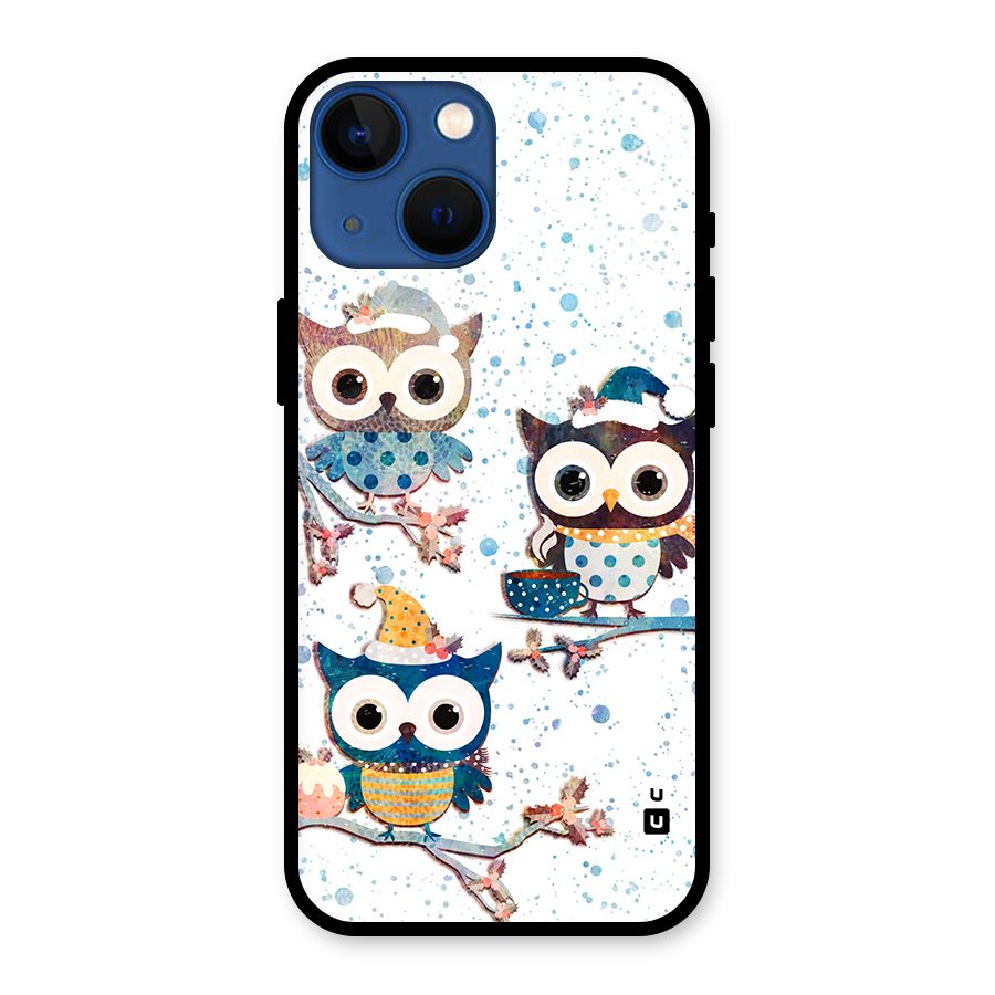 Winter Owls Glass Back Case for iPhone 13 Mini