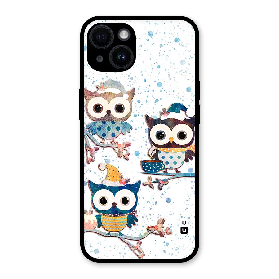 Winter Owls Glass Back Case for iPhone 14