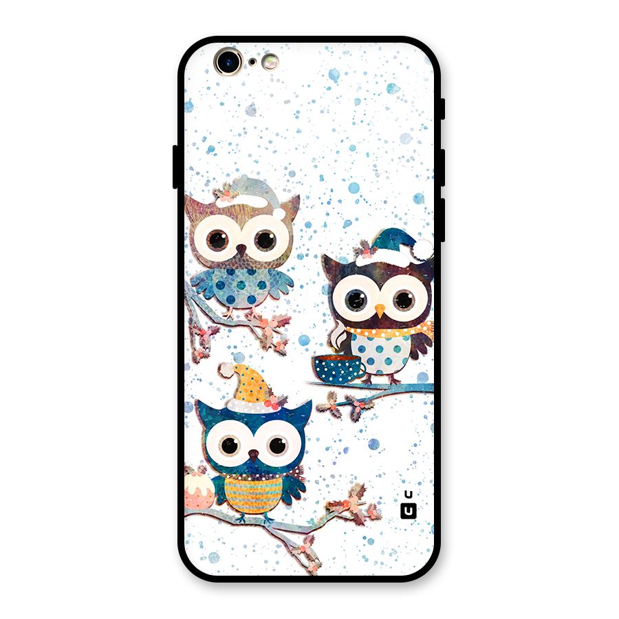 Winter Owls Glass Back Case for iPhone 6 6S