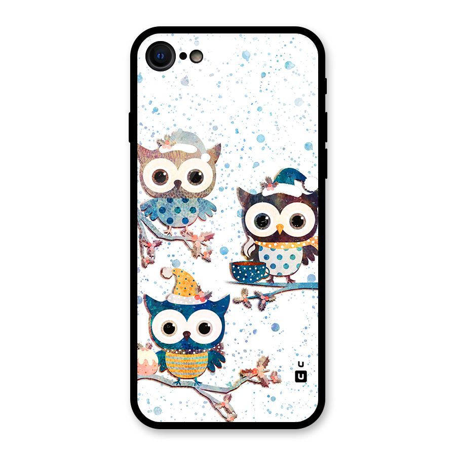 Winter Owls Glass Back Case for iPhone 7