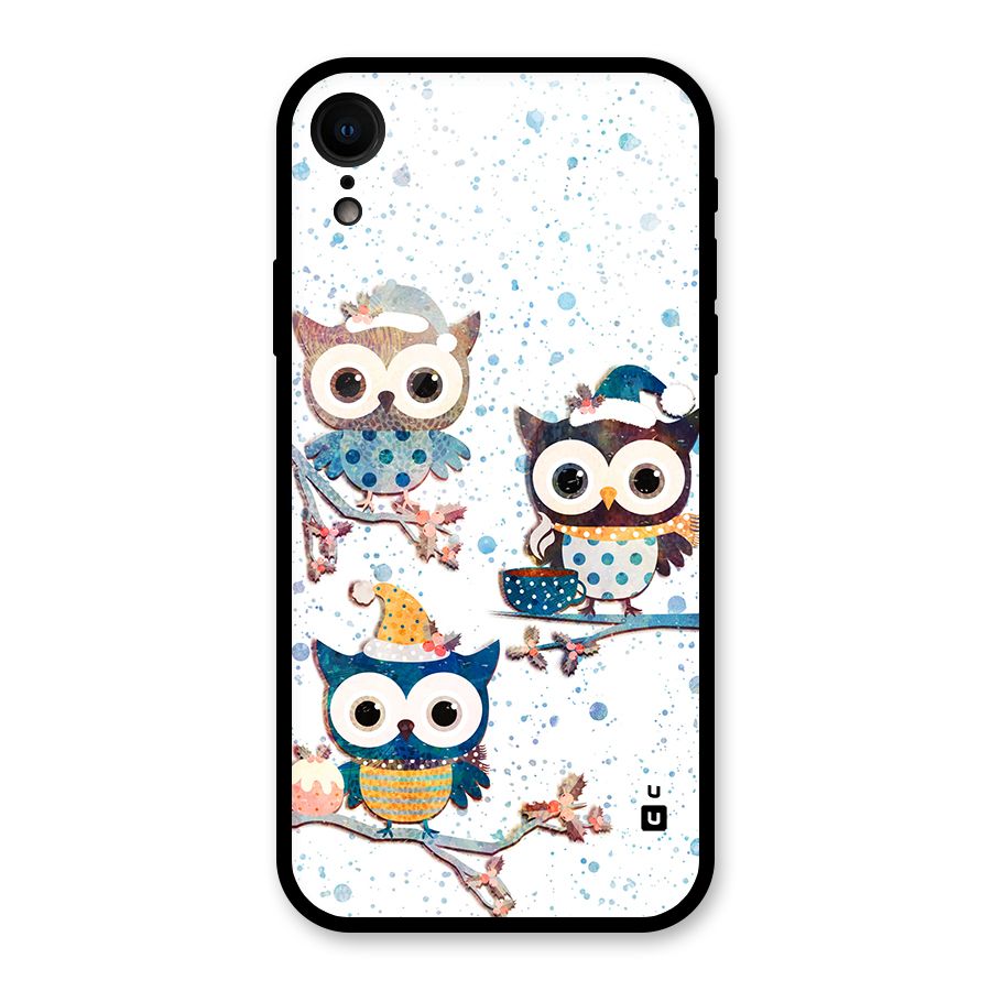 Winter Owls Glass Back Case for iPhone XR