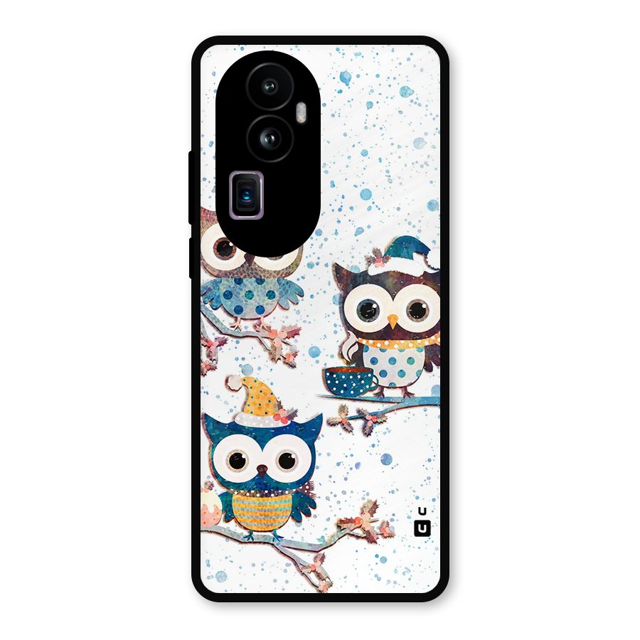 Winter Owls Metal Back Case for Oppo Reno10 Pro Plus