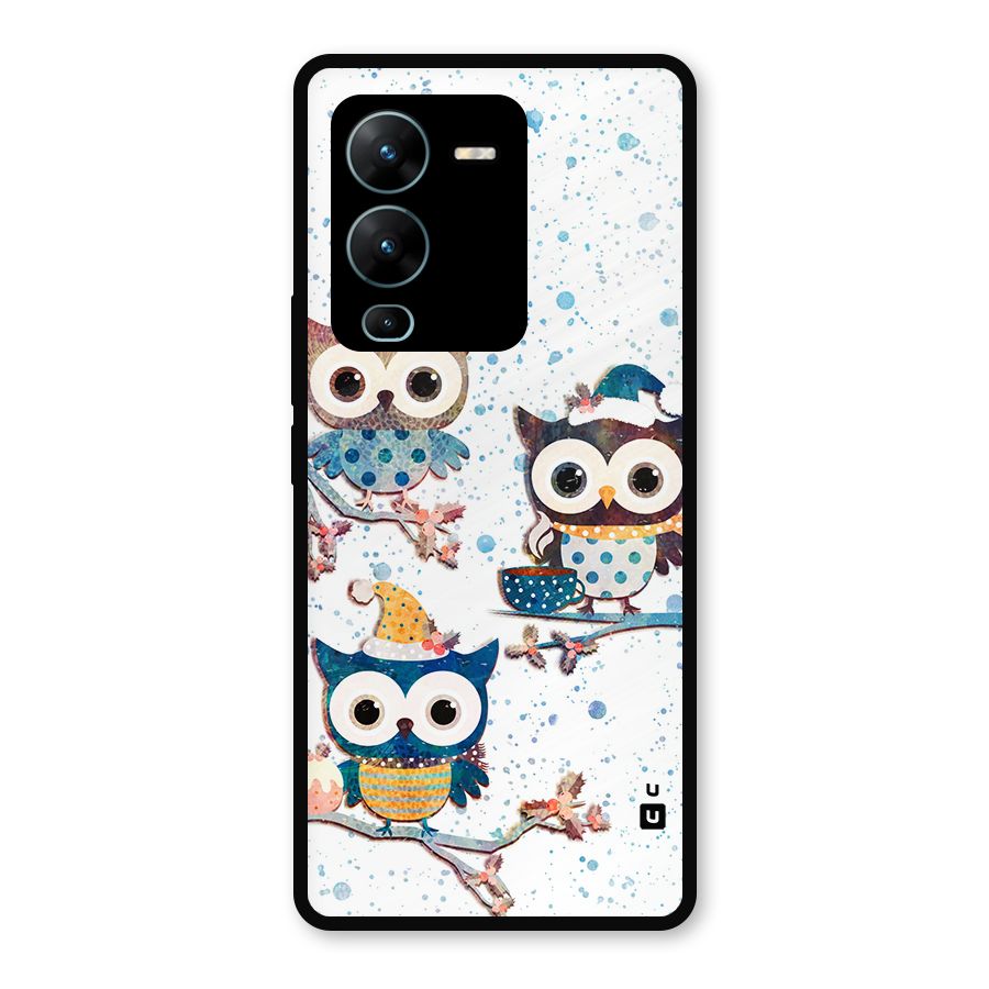 Winter Owls Metal Back Case for Vivo V25 Pro