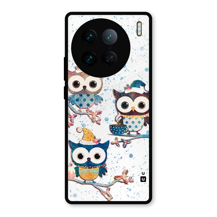 Winter Owls Metal Back Case for Vivo X90 Pro