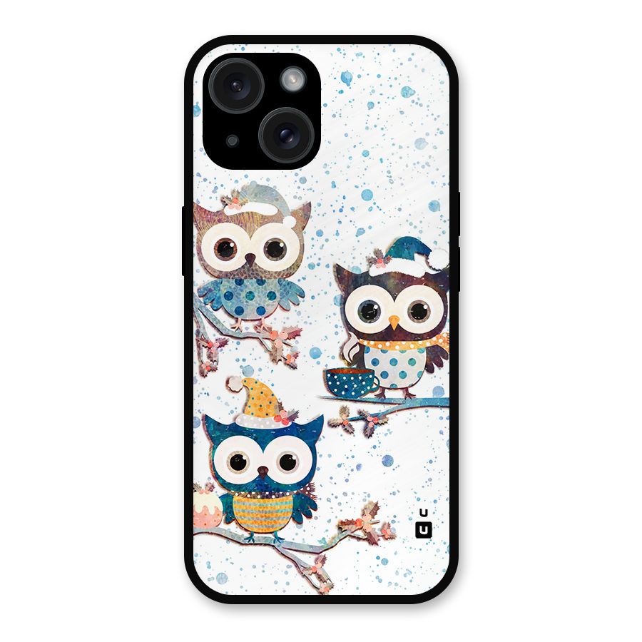 Winter Owls Metal Back Case for iPhone 15