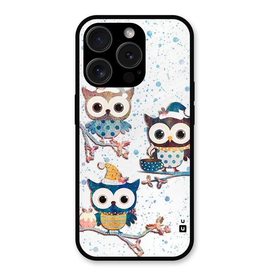 Winter Owls Metal Back Case for iPhone 15 Pro