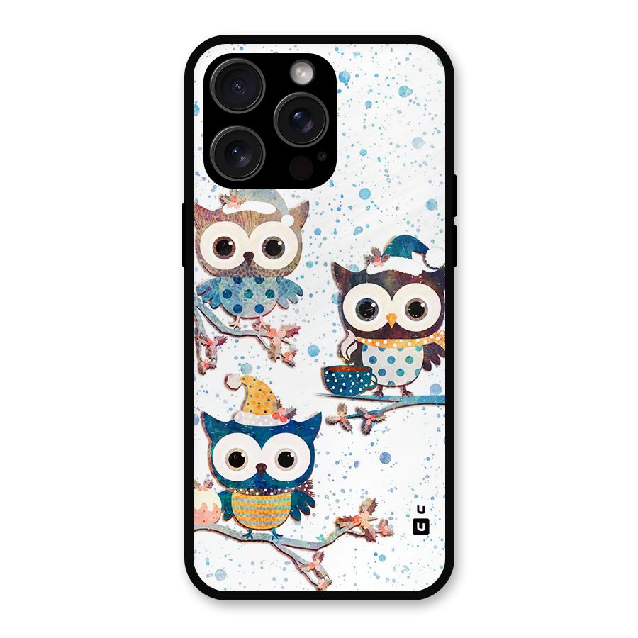 Winter Owls Metal Back Case for iPhone 15 Pro Max