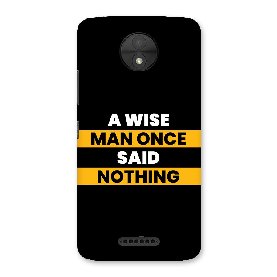 Wise Man Back Case for Moto C