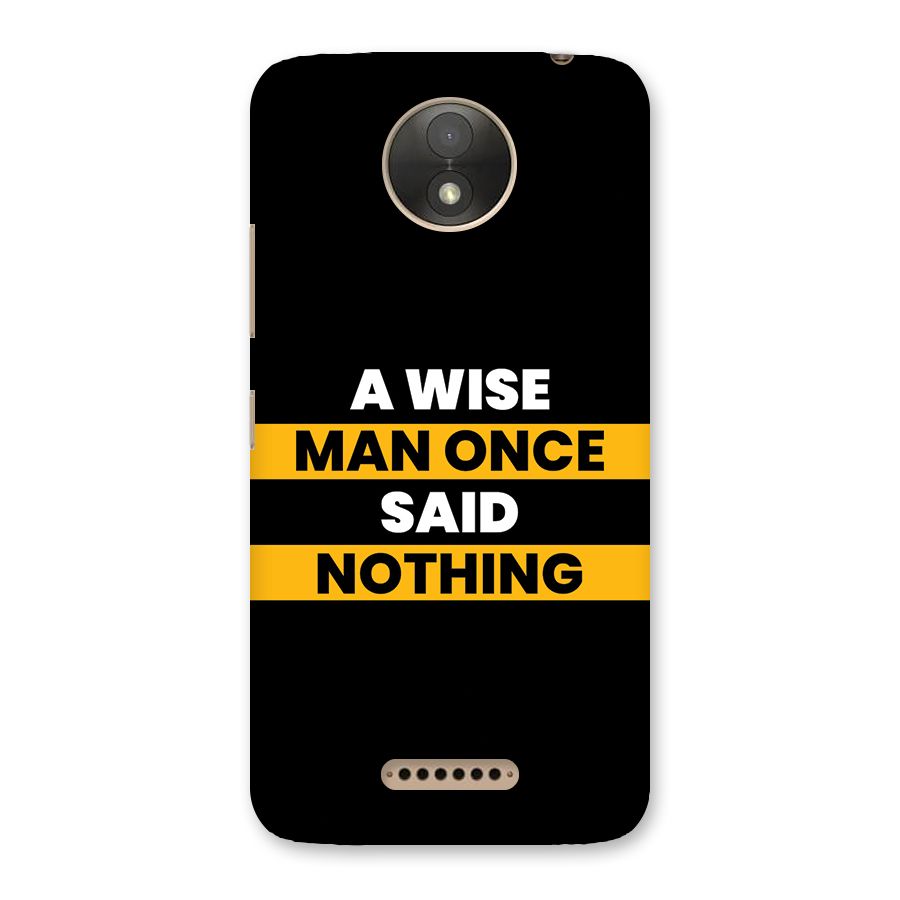 Wise Man Back Case for Moto C Plus